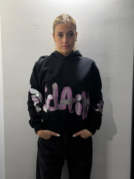 maglia donna con cappuccio in felpa disclaimer