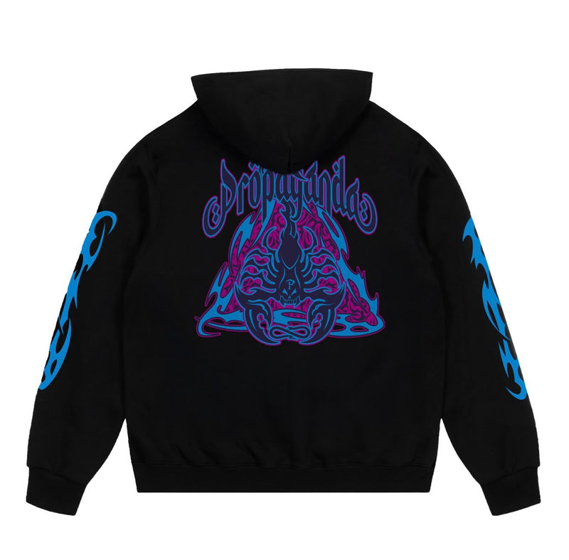 Triangle Scorpion Zip Hoodie Black