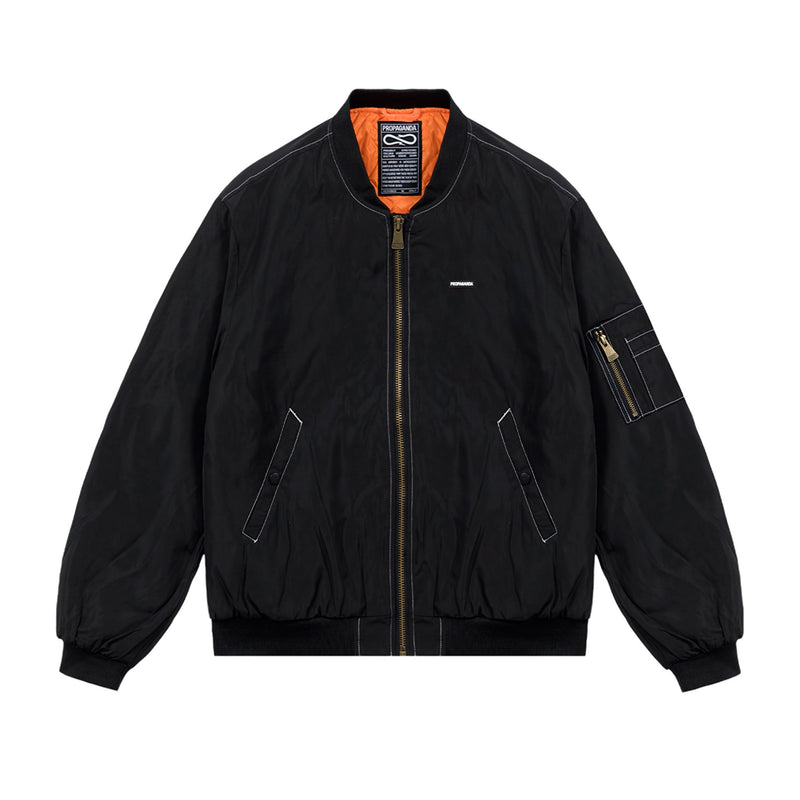 Logo Atom Bomber Jacket Black